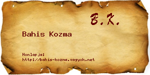 Bahis Kozma névjegykártya